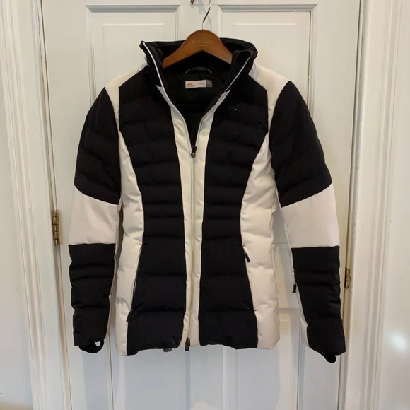 KJUS Women's Duana Down Ski Jacket - 36 Small US - Black / White EUC! - Picture 3 of 16